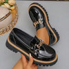 Retro British Style Bow Knot Slip-On Loafers Women, Platform Chunky High Heel Shoes For Spring/Autumn