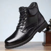 Men's High Top Round Toe Low Heel PU Upper Rubber Sole Lightweight Daily Casual Boots Daily Use
